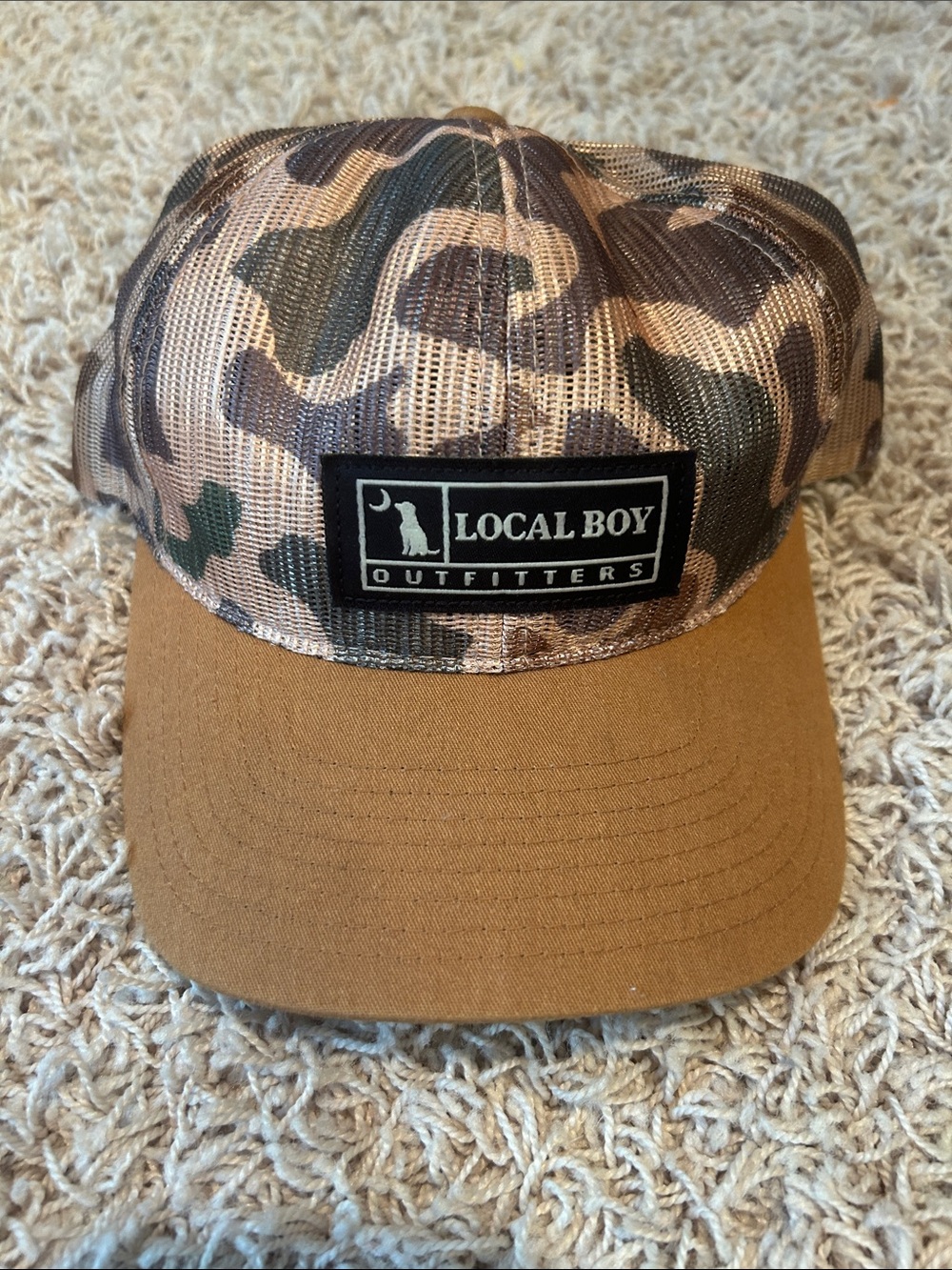 Local Boy Outfitters Men's Camo Mesh Trucker Hat - Brown